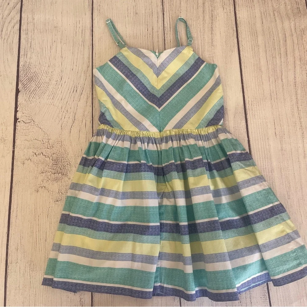 Gymboree Tide Pool Teal Striped Dress Size 6